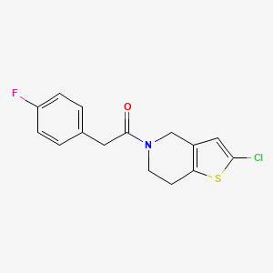 molecular formula C15H13ClFNOS B6427702 1-{2-chloro-4H,5H,6H,7H-thieno[3,2-c]pyridin-5-yl}-2-(4-fluorophenyl)ethan-1-one CAS No. 2034608-26-7