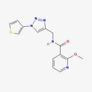 2-methoxy-N-{[1-(thiophen-3-yl)-1H-1,2,3-triazol-4-yl]methyl}pyridine-3-carboxamide