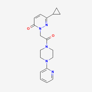 molecular formula C18H21N5O2 B6427725 6-cyclopropyl-2-{2-oxo-2-[4-(pyridin-2-yl)piperazin-1-yl]ethyl}-2,3-dihydropyridazin-3-one CAS No. 2034535-77-6