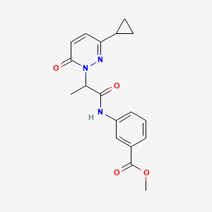 molecular formula C18H19N3O4 B6427728 methyl 3-[2-(3-cyclopropyl-6-oxo-1,6-dihydropyridazin-1-yl)propanamido]benzoate CAS No. 2034314-24-2