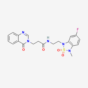 molecular formula C20H20FN5O4S B6427761 N-[2-(6-fluoro-3-methyl-2,2-dioxo-1,3-dihydro-2lambda6,1,3-benzothiadiazol-1-yl)ethyl]-3-(4-oxo-3,4-dihydroquinazolin-3-yl)propanamide CAS No. 2034592-97-5