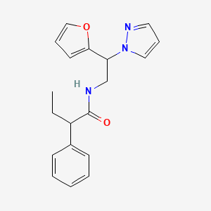 molecular formula C19H21N3O2 B6427770 N-[2-(furan-2-yl)-2-(1H-pyrazol-1-yl)ethyl]-2-phenylbutanamide CAS No. 2034544-44-8