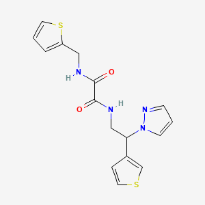 molecular formula C16H16N4O2S2 B6427779 N-[2-(1H-pyrazol-1-yl)-2-(thiophen-3-yl)ethyl]-N'-[(thiophen-2-yl)methyl]ethanediamide CAS No. 2034563-69-2