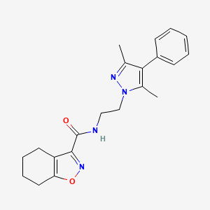 molecular formula C21H24N4O2 B6427787 N-[2-(3,5-dimethyl-4-phenyl-1H-pyrazol-1-yl)ethyl]-4,5,6,7-tetrahydro-1,2-benzoxazole-3-carboxamide CAS No. 2034506-39-1