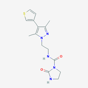molecular formula C15H19N5O2S B6427800 N-{2-[3,5-dimethyl-4-(thiophen-3-yl)-1H-pyrazol-1-yl]ethyl}-2-oxoimidazolidine-1-carboxamide CAS No. 2034510-20-6