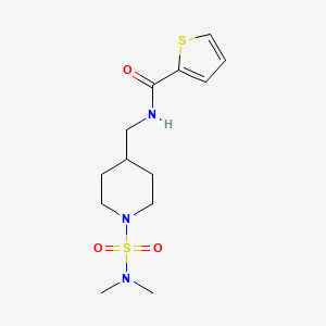 molecular formula C13H21N3O3S2 B6427808 N-{[1-(dimethylsulfamoyl)piperidin-4-yl]methyl}thiophene-2-carboxamide CAS No. 2034421-53-7