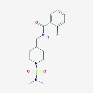 molecular formula C15H22FN3O3S B6427812 N-{[1-(dimethylsulfamoyl)piperidin-4-yl]methyl}-2-fluorobenzamide CAS No. 2034330-46-4