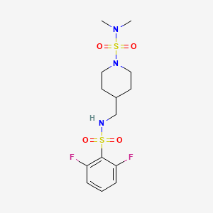 molecular formula C14H21F2N3O4S2 B6427815 4-[(2,6-difluorobenzenesulfonamido)methyl]-N,N-dimethylpiperidine-1-sulfonamide CAS No. 2034375-67-0