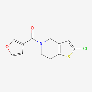 molecular formula C12H10ClNO2S B6427839 2-chloro-5-(furan-3-carbonyl)-4H,5H,6H,7H-thieno[3,2-c]pyridine CAS No. 2034287-57-3