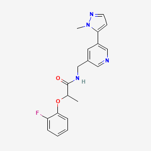 molecular formula C19H19FN4O2 B6427848 2-(2-fluorophenoxy)-N-{[5-(1-methyl-1H-pyrazol-5-yl)pyridin-3-yl]methyl}propanamide CAS No. 2034463-21-1