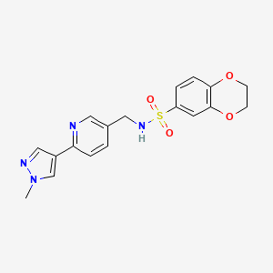 N-{[6-(1-methyl-1H-pyrazol-4-yl)pyridin-3-yl]methyl}-2,3-dihydro-1,4-benzodioxine-6-sulfonamide