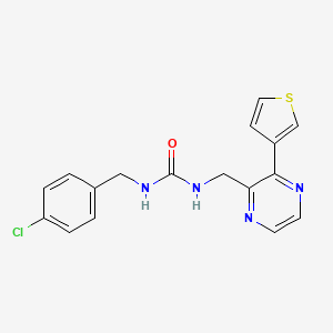 molecular formula C17H15ClN4OS B6427871 1-[(4-chlorophenyl)methyl]-3-{[3-(thiophen-3-yl)pyrazin-2-yl]methyl}urea CAS No. 2034498-53-6