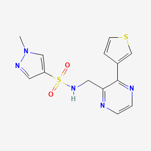 1-methyl-N-{[3-(thiophen-3-yl)pyrazin-2-yl]methyl}-1H-pyrazole-4-sulfonamide