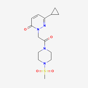 molecular formula C14H20N4O4S B6427886 6-cyclopropyl-2-[2-(4-methanesulfonylpiperazin-1-yl)-2-oxoethyl]-2,3-dihydropyridazin-3-one CAS No. 2034367-16-1