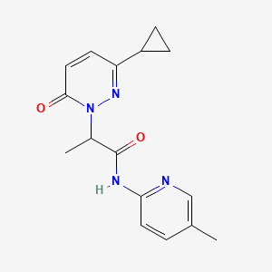 molecular formula C16H18N4O2 B6427899 2-(3-cyclopropyl-6-oxo-1,6-dihydropyridazin-1-yl)-N-(5-methylpyridin-2-yl)propanamide CAS No. 2034368-31-3