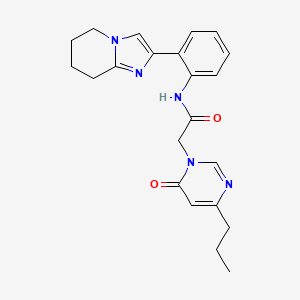 molecular formula C22H25N5O2 B6427900 N-(2-{5H,6H,7H,8H-imidazo[1,2-a]pyridin-2-yl}phenyl)-2-(6-oxo-4-propyl-1,6-dihydropyrimidin-1-yl)acetamide CAS No. 2034463-79-9