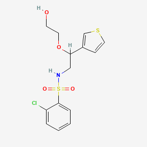 molecular formula C14H16ClNO4S2 B6427910 2-[2-(2-chlorobenzenesulfonamido)-1-(thiophen-3-yl)ethoxy]ethan-1-ol CAS No. 2034315-76-7