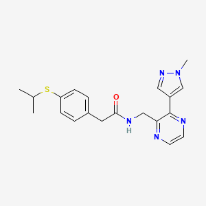 N-{[3-(1-methyl-1H-pyrazol-4-yl)pyrazin-2-yl]methyl}-2-[4-(propan-2-ylsulfanyl)phenyl]acetamide