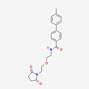 molecular formula C22H24N2O4 B6427945 N-{2-[2-(2,5-dioxopyrrolidin-1-yl)ethoxy]ethyl}-4'-methyl-[1,1'-biphenyl]-4-carboxamide CAS No. 2034392-17-9