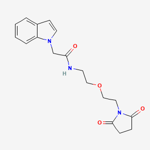 molecular formula C18H21N3O4 B6427948 N-{2-[2-(2,5-dioxopyrrolidin-1-yl)ethoxy]ethyl}-2-(1H-indol-1-yl)acetamide CAS No. 2034538-36-6