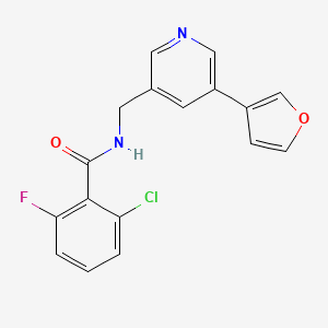 molecular formula C17H12ClFN2O2 B6427961 2-chloro-6-fluoro-N-{[5-(furan-3-yl)pyridin-3-yl]methyl}benzamide CAS No. 2034617-92-8