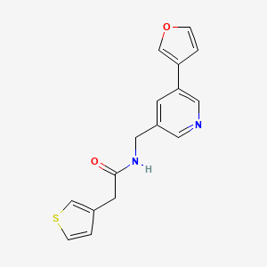 N-{[5-(furan-3-yl)pyridin-3-yl]methyl}-2-(thiophen-3-yl)acetamide