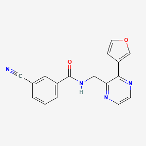 molecular formula C17H12N4O2 B6427980 3-cyano-N-{[3-(furan-3-yl)pyrazin-2-yl]methyl}benzamide CAS No. 2034499-63-1