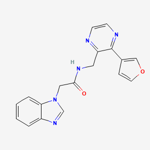 molecular formula C18H15N5O2 B6427994 2-(1H-1,3-benzodiazol-1-yl)-N-{[3-(furan-3-yl)pyrazin-2-yl]methyl}acetamide CAS No. 2034316-07-7