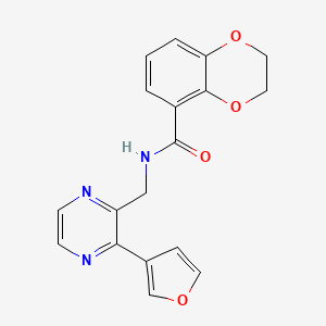 molecular formula C18H15N3O4 B6428002 N-{[3-(furan-3-yl)pyrazin-2-yl]methyl}-2,3-dihydro-1,4-benzodioxine-5-carboxamide CAS No. 2034237-14-2