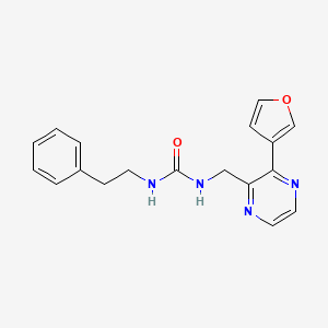 molecular formula C18H18N4O2 B6428007 3-{[3-(furan-3-yl)pyrazin-2-yl]methyl}-1-(2-phenylethyl)urea CAS No. 2034423-55-5