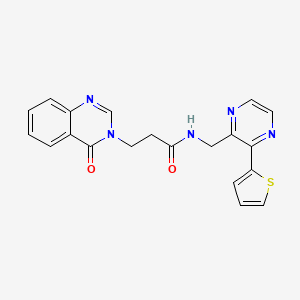 molecular formula C20H17N5O2S B6428011 3-(4-oxo-3,4-dihydroquinazolin-3-yl)-N-{[3-(thiophen-2-yl)pyrazin-2-yl]methyl}propanamide CAS No. 2034312-82-6