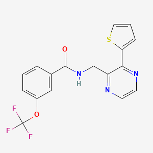 molecular formula C17H12F3N3O2S B6428024 N-{[3-(thiophen-2-yl)pyrazin-2-yl]methyl}-3-(trifluoromethoxy)benzamide CAS No. 2034366-29-3