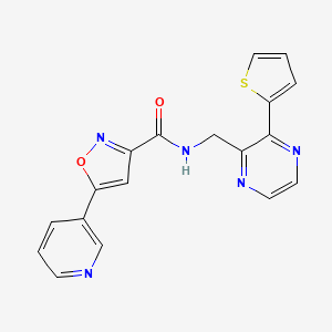 molecular formula C18H13N5O2S B6428035 5-(pyridin-3-yl)-N-{[3-(thiophen-2-yl)pyrazin-2-yl]methyl}-1,2-oxazole-3-carboxamide CAS No. 2034389-49-4