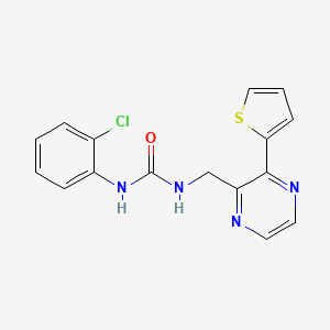 molecular formula C16H13ClN4OS B6428048 1-(2-chlorophenyl)-3-{[3-(thiophen-2-yl)pyrazin-2-yl]methyl}urea CAS No. 2034366-68-0