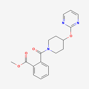 molecular formula C18H19N3O4 B6428071 methyl 2-[4-(pyrimidin-2-yloxy)piperidine-1-carbonyl]benzoate CAS No. 1706306-11-7