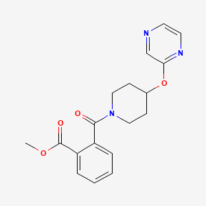 molecular formula C18H19N3O4 B6428077 methyl 2-[4-(pyrazin-2-yloxy)piperidine-1-carbonyl]benzoate CAS No. 1705513-62-7