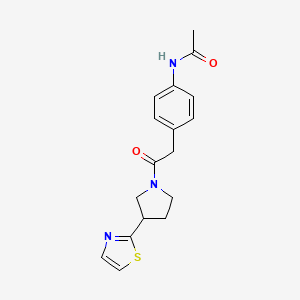 molecular formula C17H19N3O2S B6428111 N-(4-{2-oxo-2-[3-(1,3-thiazol-2-yl)pyrrolidin-1-yl]ethyl}phenyl)acetamide CAS No. 2034447-57-7