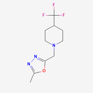 molecular formula C10H14F3N3O B6428119 1-[(5-methyl-1,3,4-oxadiazol-2-yl)methyl]-4-(trifluoromethyl)piperidine CAS No. 2034430-66-3
