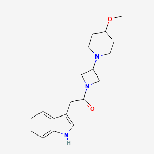 molecular formula C19H25N3O2 B6428137 2-(1H-indol-3-yl)-1-[3-(4-methoxypiperidin-1-yl)azetidin-1-yl]ethan-1-one CAS No. 2034359-31-2