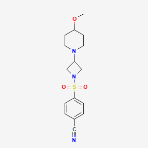 molecular formula C16H21N3O3S B6428144 4-{[3-(4-methoxypiperidin-1-yl)azetidin-1-yl]sulfonyl}benzonitrile CAS No. 2034292-57-2