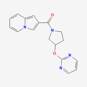 molecular formula C17H16N4O2 B6428163 2-[3-(pyrimidin-2-yloxy)pyrrolidine-1-carbonyl]indolizine CAS No. 2034251-12-0