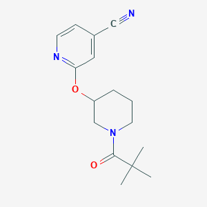 molecular formula C16H21N3O2 B6428187 2-{[1-(2,2-dimethylpropanoyl)piperidin-3-yl]oxy}pyridine-4-carbonitrile CAS No. 2034473-92-0