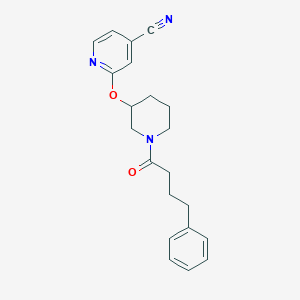 molecular formula C21H23N3O2 B6428195 2-{[1-(4-phenylbutanoyl)piperidin-3-yl]oxy}pyridine-4-carbonitrile CAS No. 2034432-38-5