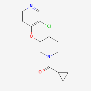 molecular formula C14H17ClN2O2 B6428214 3-chloro-4-[(1-cyclopropanecarbonylpiperidin-3-yl)oxy]pyridine CAS No. 2034526-11-7