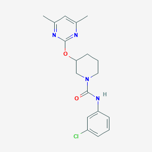 molecular formula C18H21ClN4O2 B6428227 N-(3-chlorophenyl)-3-[(4,6-dimethylpyrimidin-2-yl)oxy]piperidine-1-carboxamide CAS No. 2034326-02-6