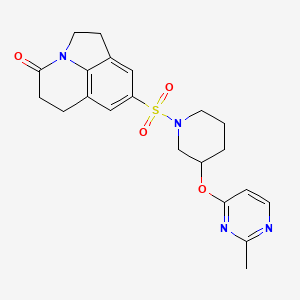 6-({3-[(2-methylpyrimidin-4-yl)oxy]piperidin-1-yl}sulfonyl)-1-azatricyclo[6.3.1.0^{4,12}]dodeca-4(12),5,7-trien-11-one