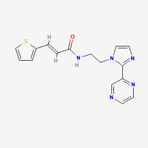 (2E)-N-{2-[2-(pyrazin-2-yl)-1H-imidazol-1-yl]ethyl}-3-(thiophen-2-yl)prop-2-enamide