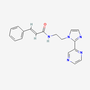 (2E)-3-phenyl-N-{2-[2-(pyrazin-2-yl)-1H-imidazol-1-yl]ethyl}prop-2-enamide