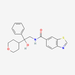 molecular formula C21H22N2O3S B6428297 N-[2-hydroxy-2-(oxan-4-yl)-2-phenylethyl]-1,3-benzothiazole-6-carboxamide CAS No. 2034454-56-1