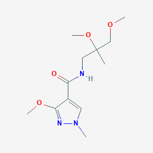 molecular formula C12H21N3O4 B6428309 N-(2,3-dimethoxy-2-methylpropyl)-3-methoxy-1-methyl-1H-pyrazole-4-carboxamide CAS No. 2034539-98-3